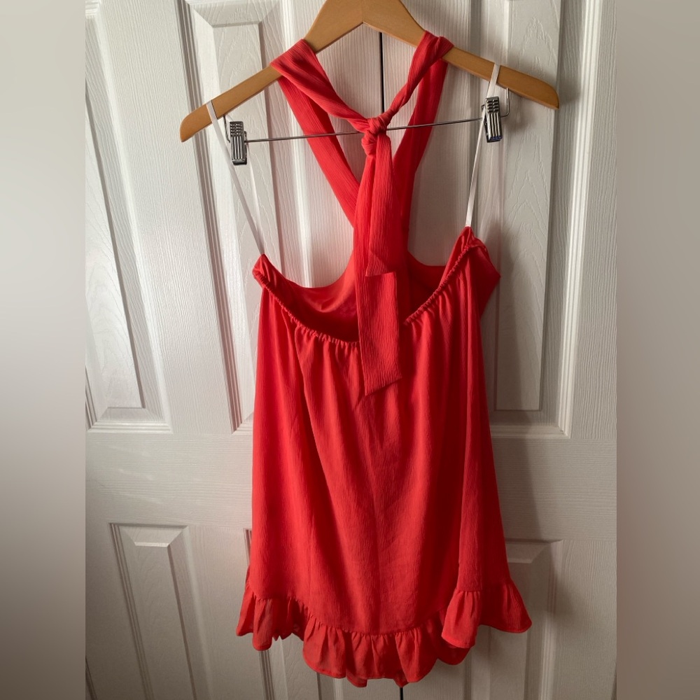 🆕 House of Harlow 1960 x Amari Coral Halter Neck Mini Dress SZ M - Picture 3 of 9